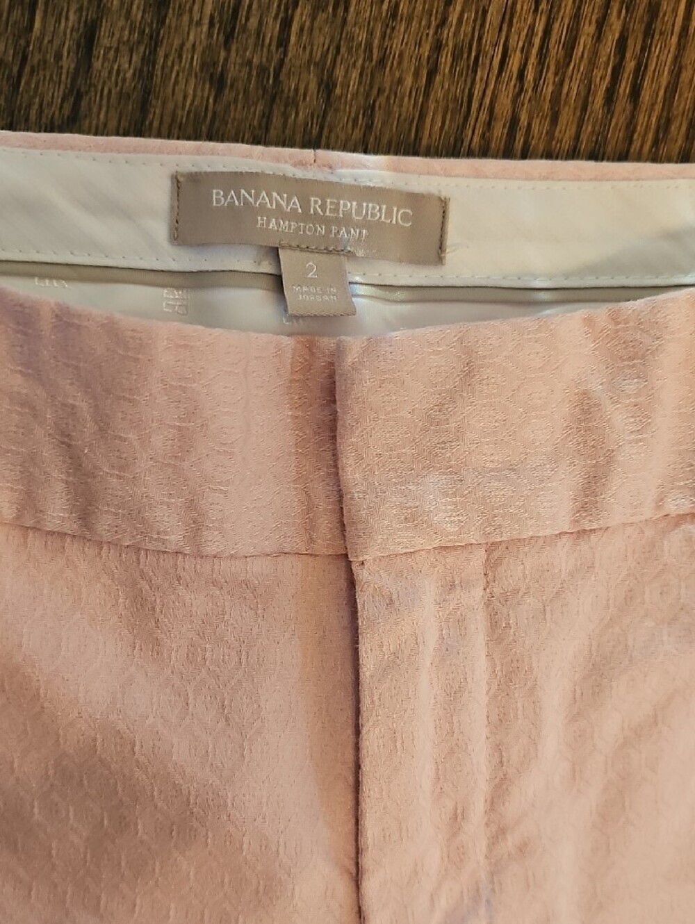 Banana Republic Pale Pink Textured Hampton Pants Size 2 - Picture 2 of 13